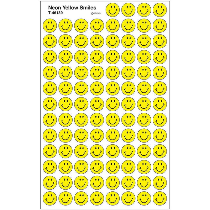 Neon Yellow Smiles Super Spots Stickers 800ct