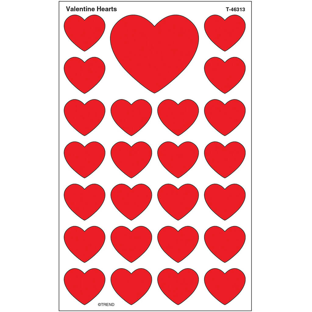 Valentine Hearts SuperShapes Teacher Reward Stickers