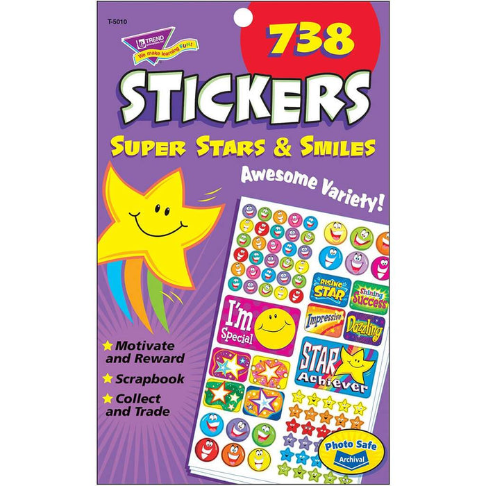 Sticker Assortment Pack Super Stars and Smiles 738 Stick