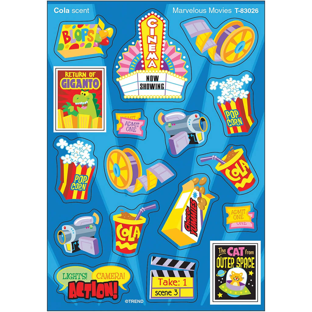Marvelous Movies, Cola scent Scratch 'n Sniff Stinky Stickers