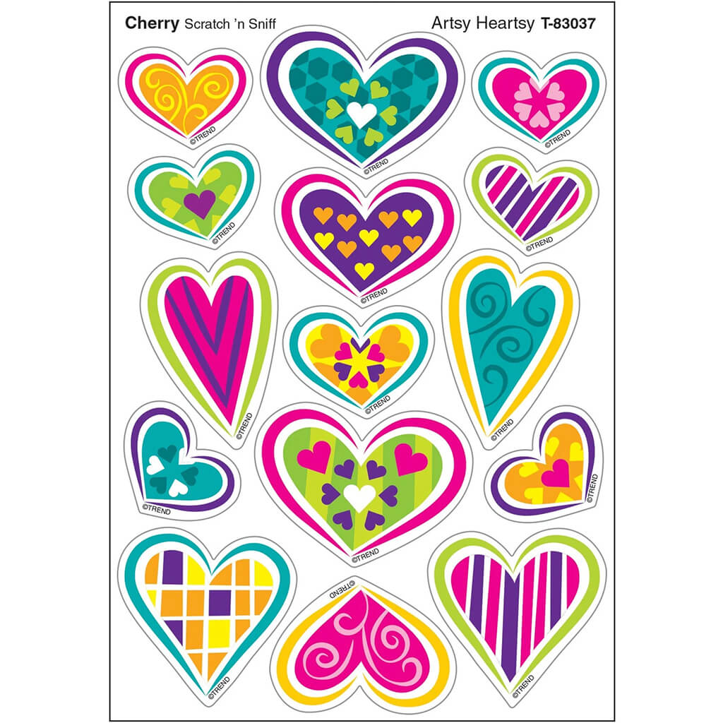 Artsy Heartsy, Cherry scent Scratch 'n Sniff Stinky Stickers