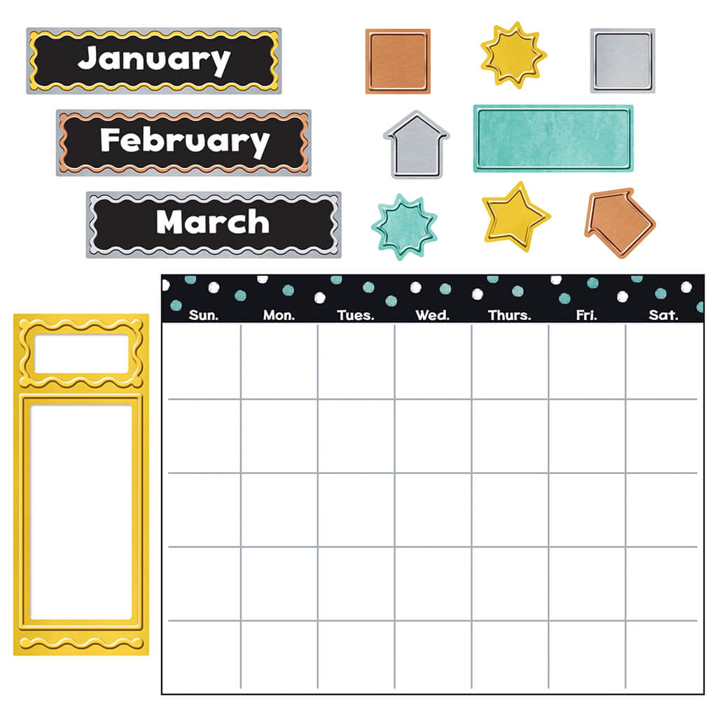 I Love Metal Wipe-Off Calendar Bulletin Board Set