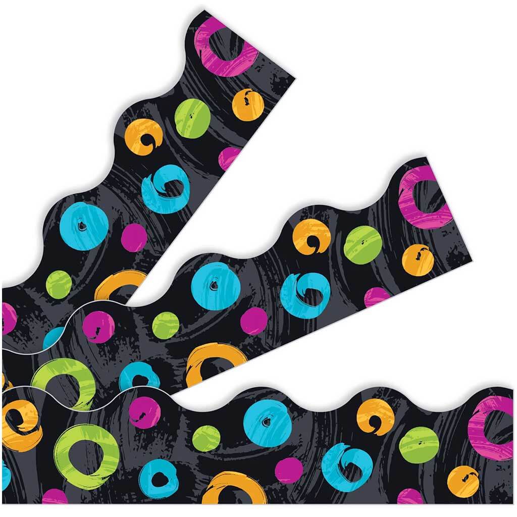 Color Harmony Swirl Dots on Black Terrific Trimmers