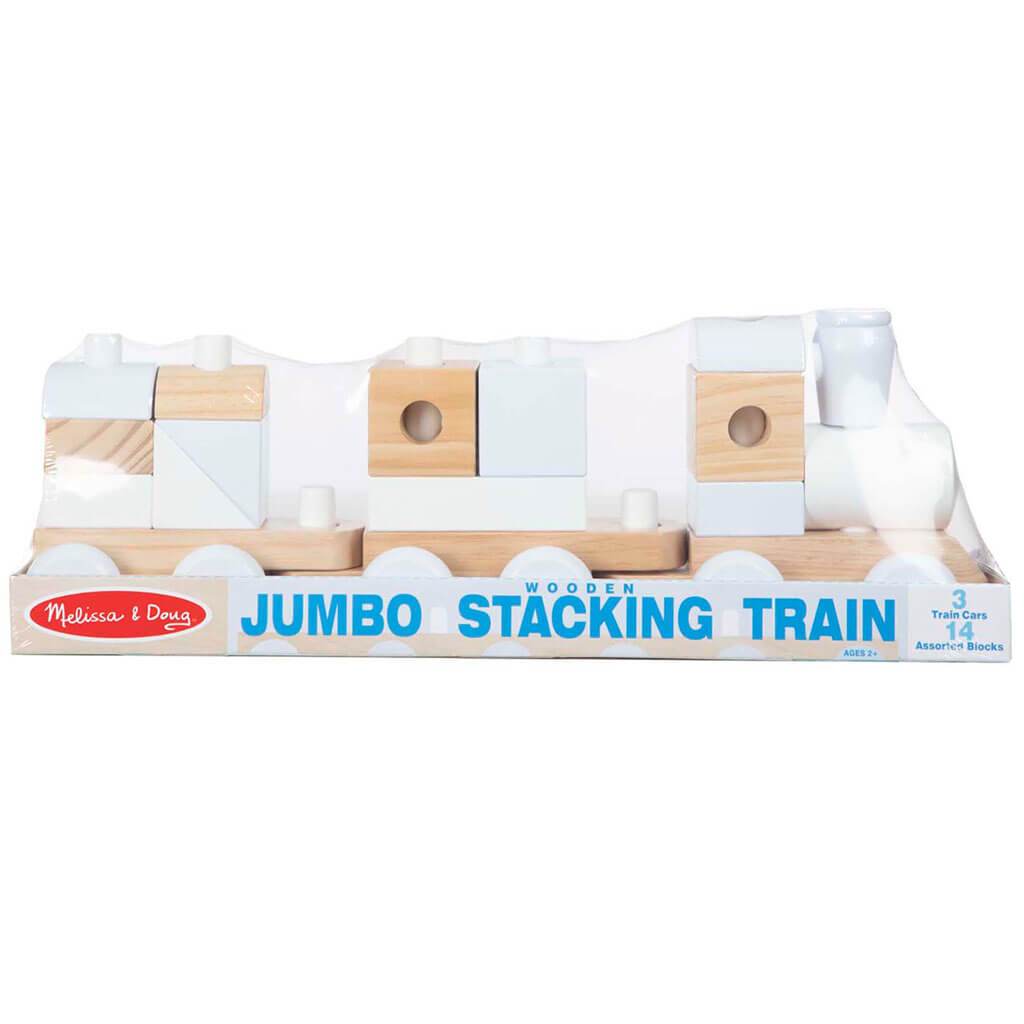 Wooden Jumbo Stacking Train Natural