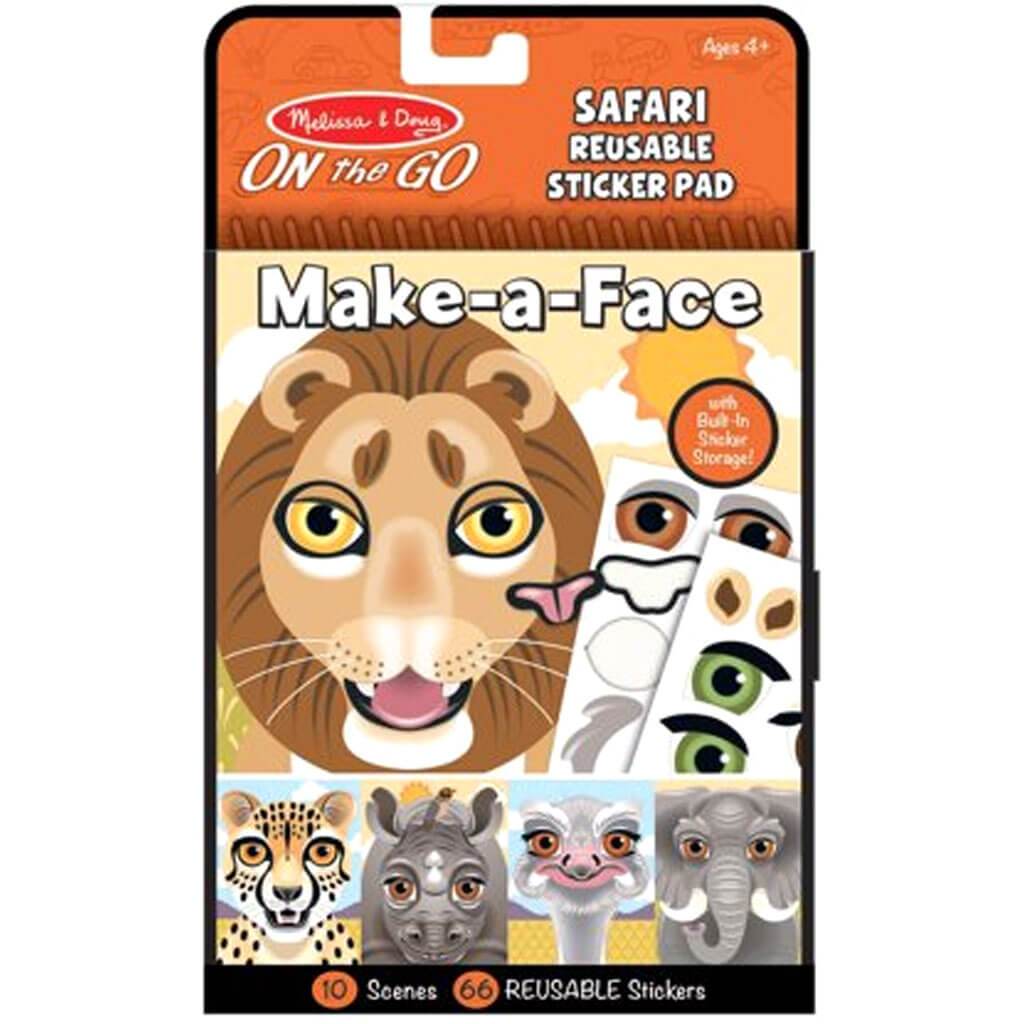Make-a-Face Safari Reusable Sticker Pad