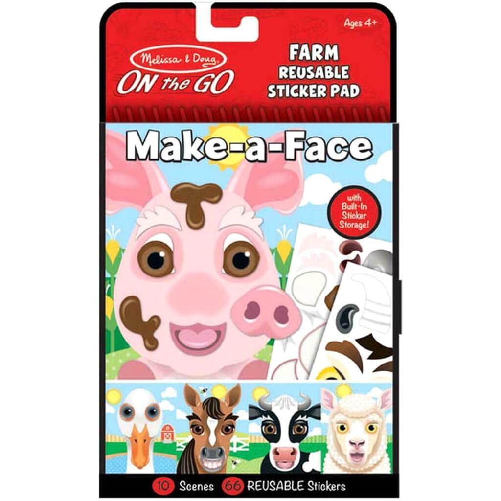 Make-a-Face Farm Reusable Sticker Pad