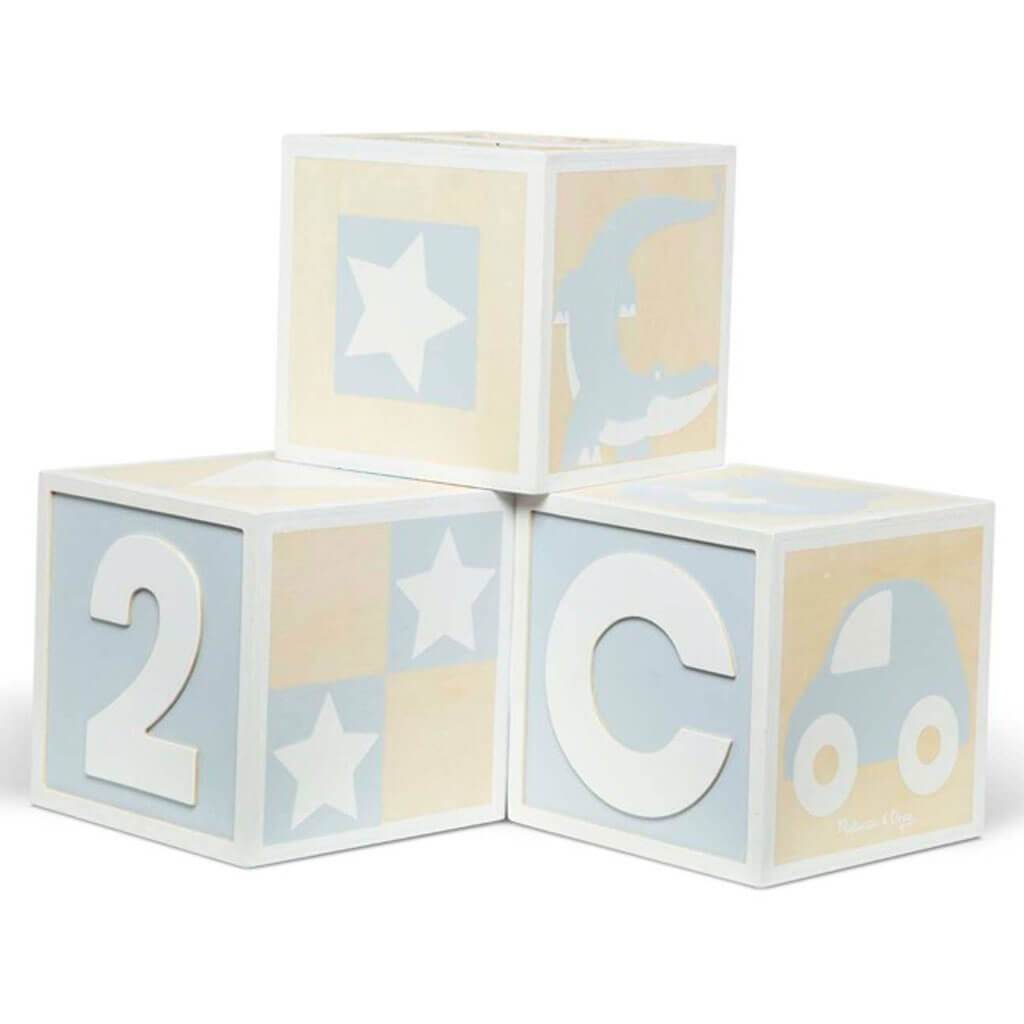 Jumbo Wooden ABC-123 Blocks Natural