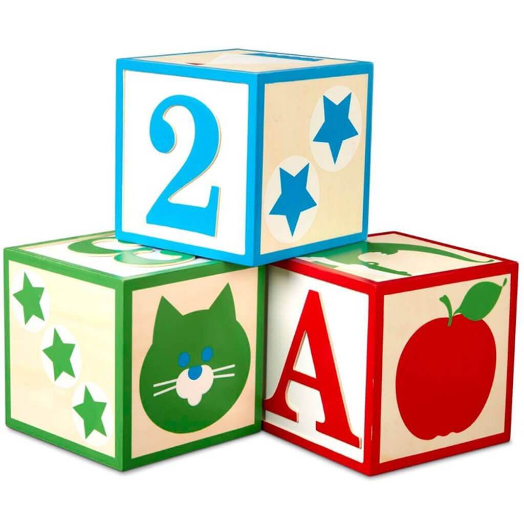 Jumbo Wooden ABC-123 Blocks Classic