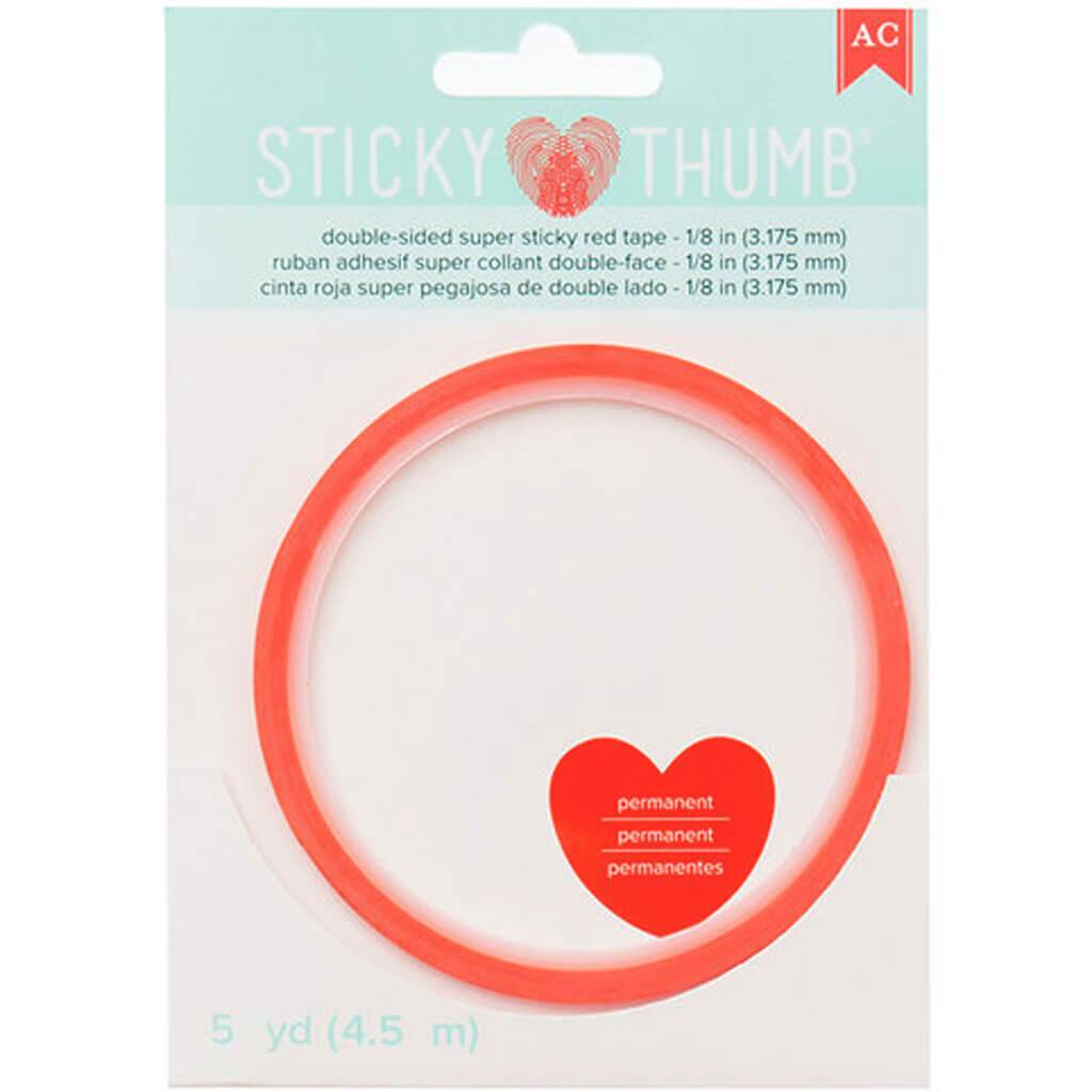 Sticky Thumb Double-Sided Super Sticky Tape 125in x 5yd Red