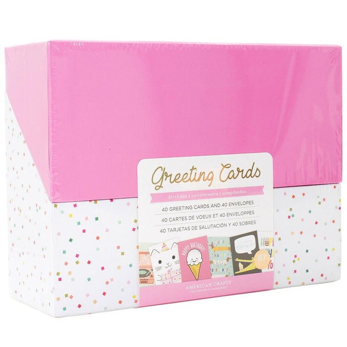 Birthday Cards and Envelopes Value Pack Gold Foil, 87 pcs.