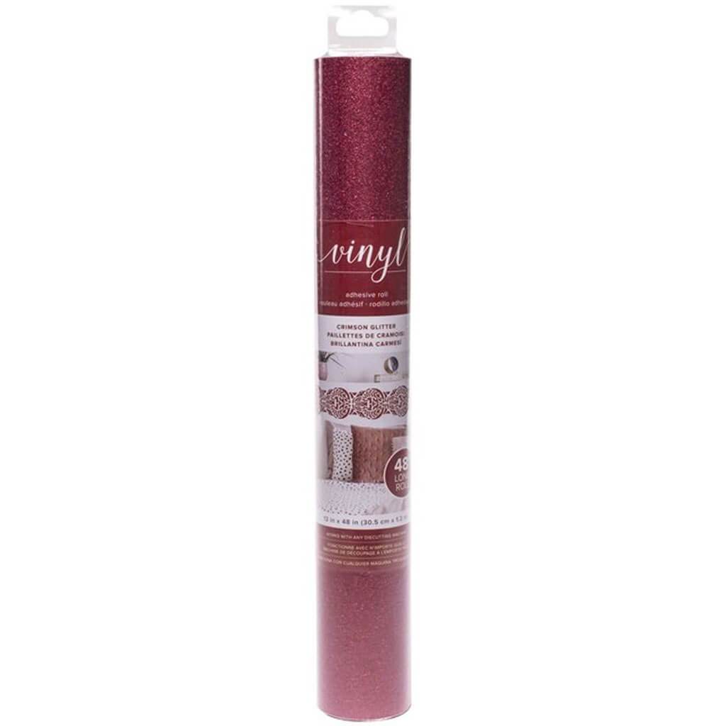 Glitter Adhesive Vinyl Roll 12in x 48in Crimson
