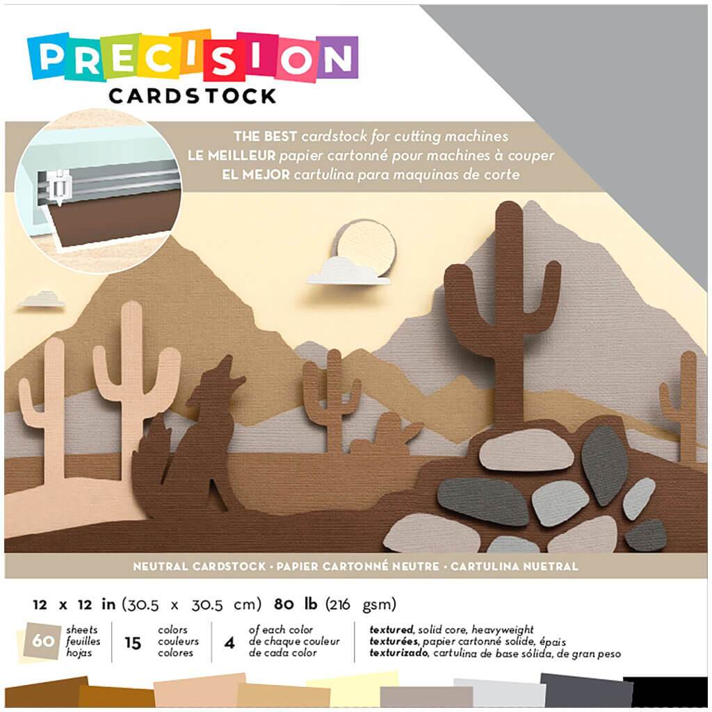 Precision Cardstock Pack 12in x 12in Natural Textured 60Sheets 80lb