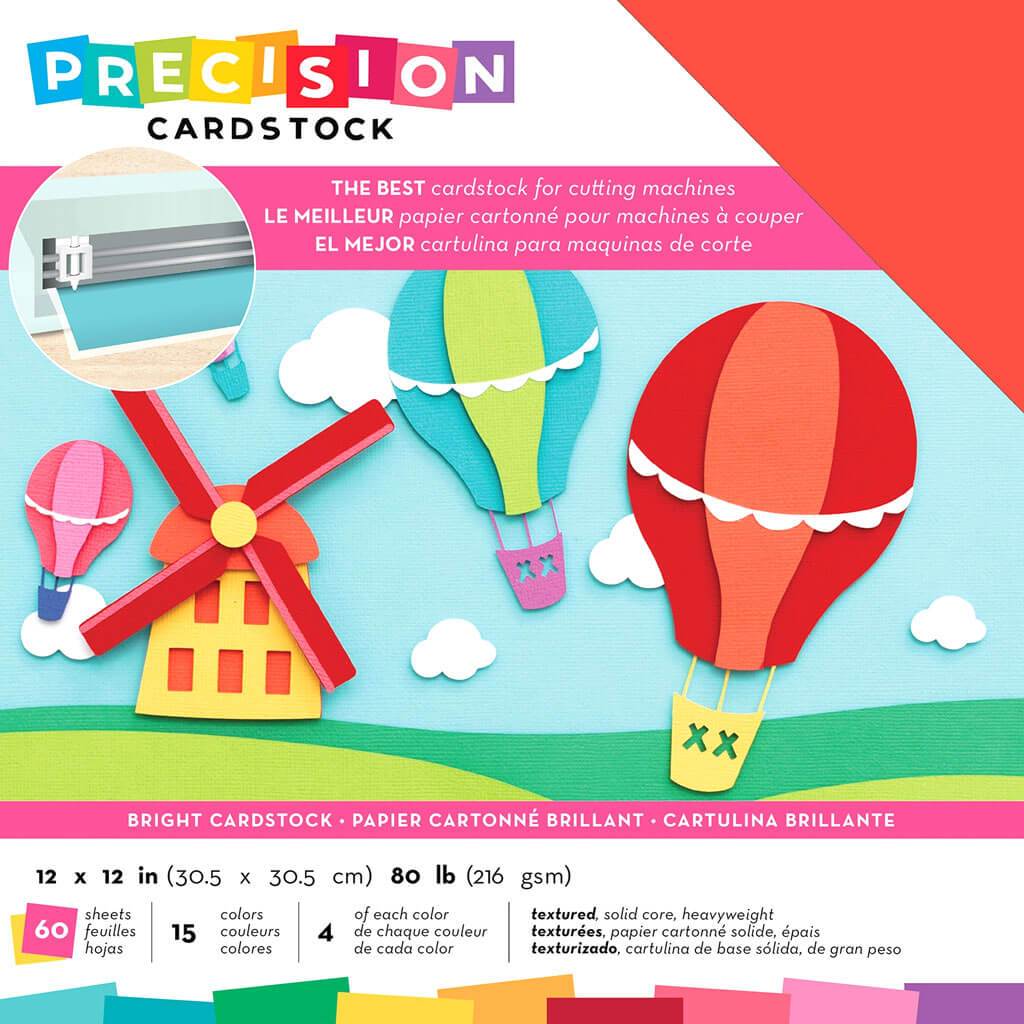 Precision Cardstock Pack 12in x 12in Bright Textured 60Sheets 80lb