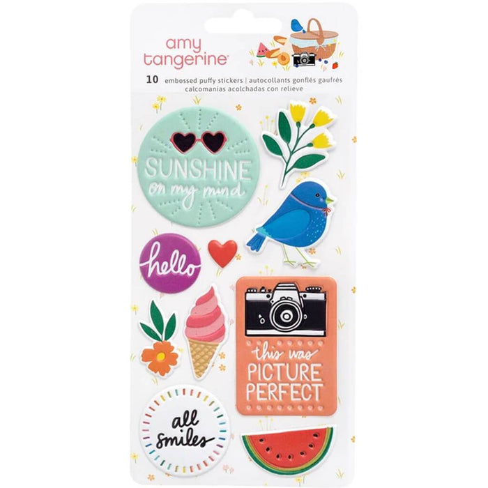 Picnic in the Park Embossed Puffy Stickers | Dimensional Stickers