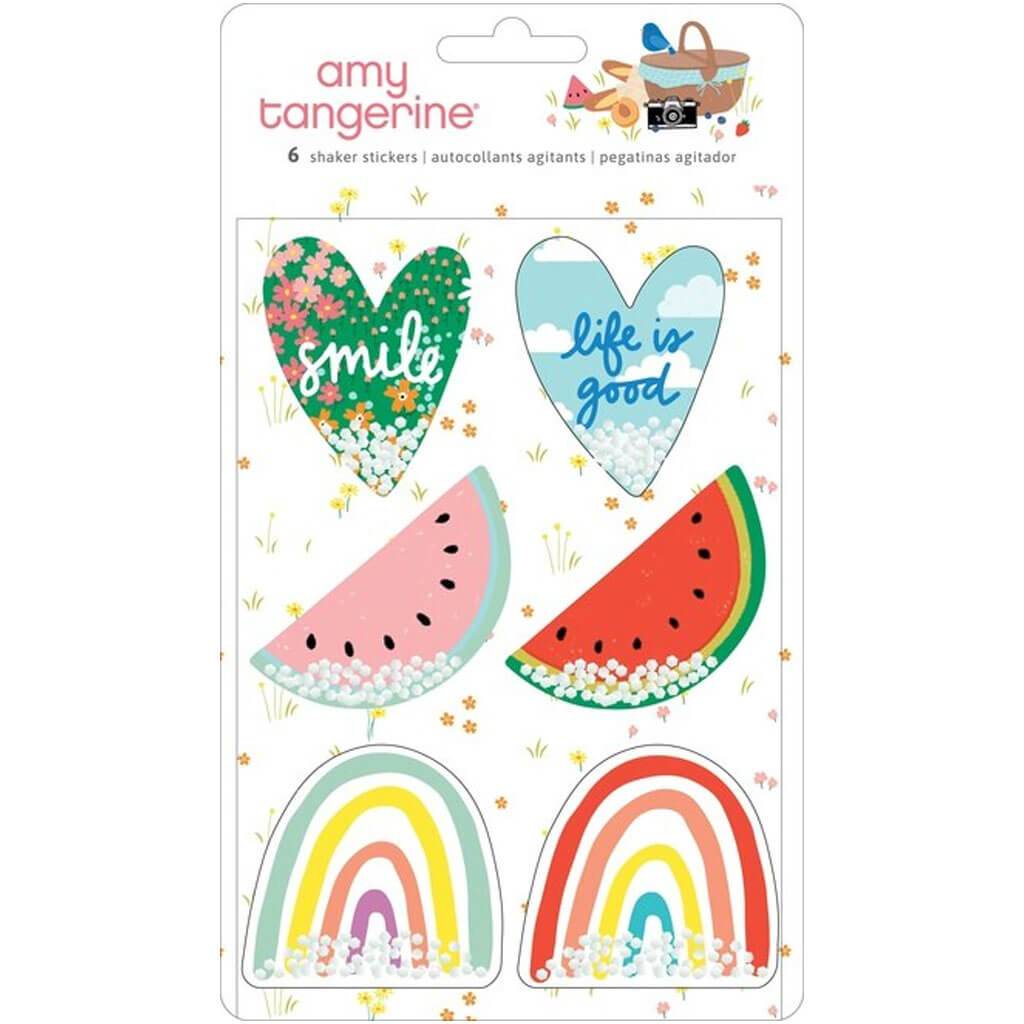 Picnic in the Park Collection Shaker Stickers Iridescent Glitter