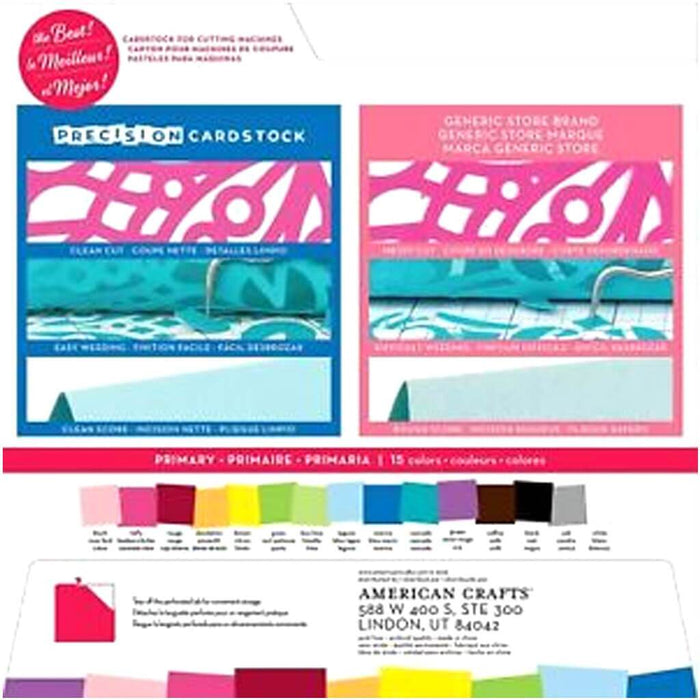 Smooth Precision Cardstock Pack 60 Sheets 12in x 12in- Primary
