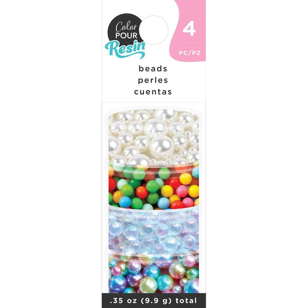 Color Pour Resin Mix-Ins-Beads Metallic 4/Pkg