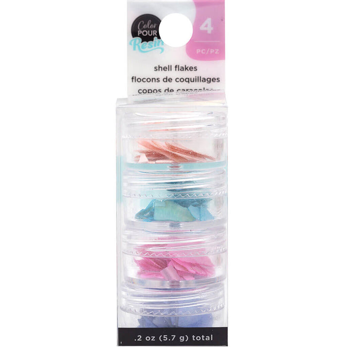 Color Pour Resin Shell Flakes- Iridescent .2oz 4/Pkg