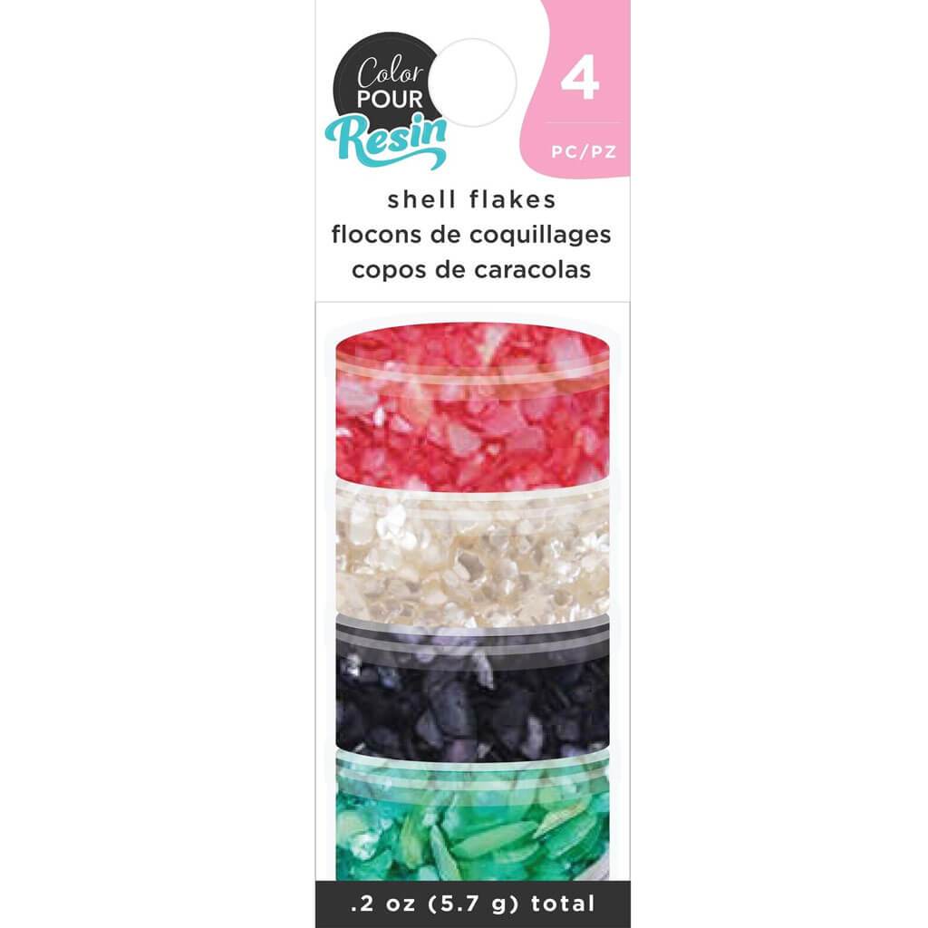 Color Pour Resin Mix-Ins-Shell Flakes Primary 4/Pkg