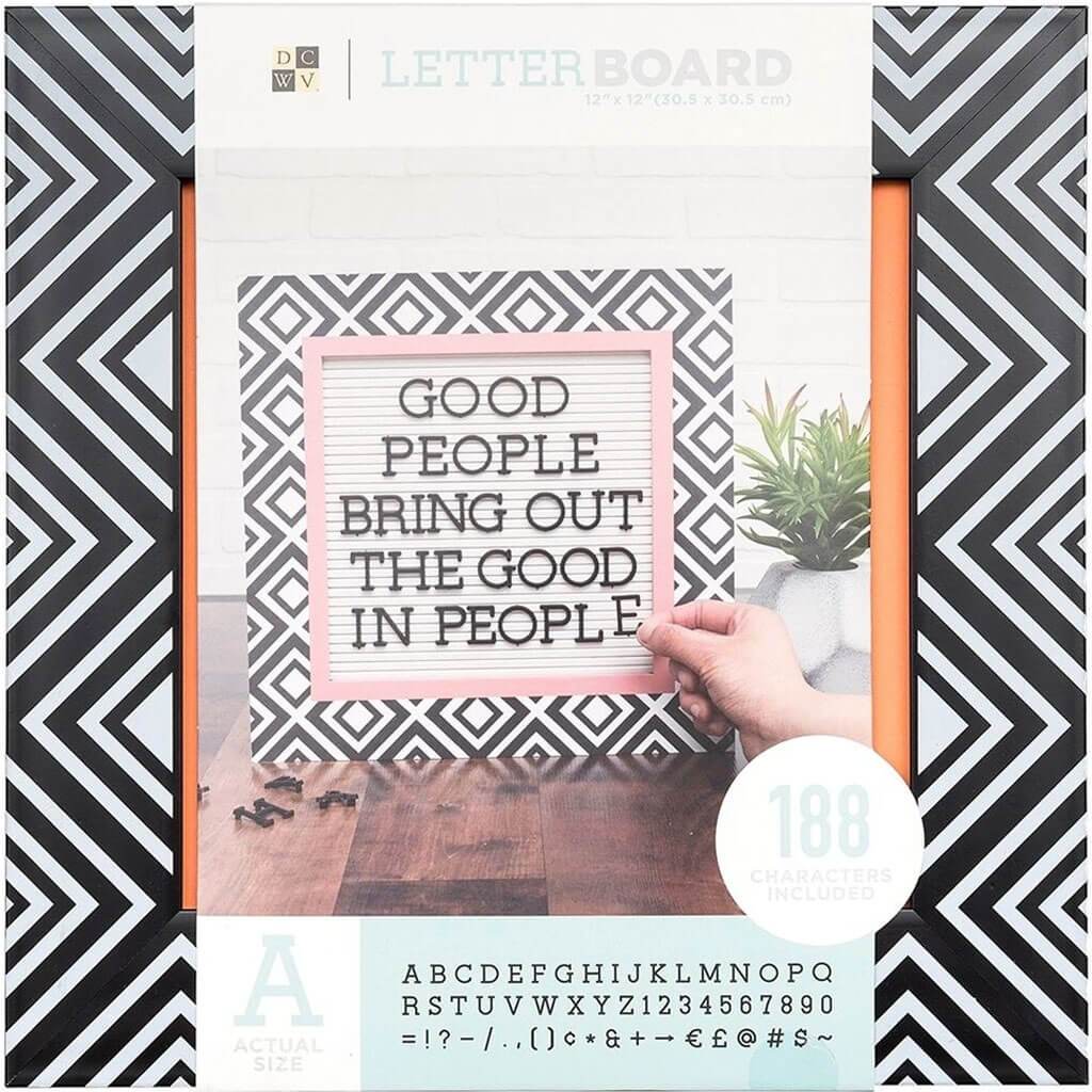 Die Cuts with a View Letter Board 12in x 12in Black and White Pattern