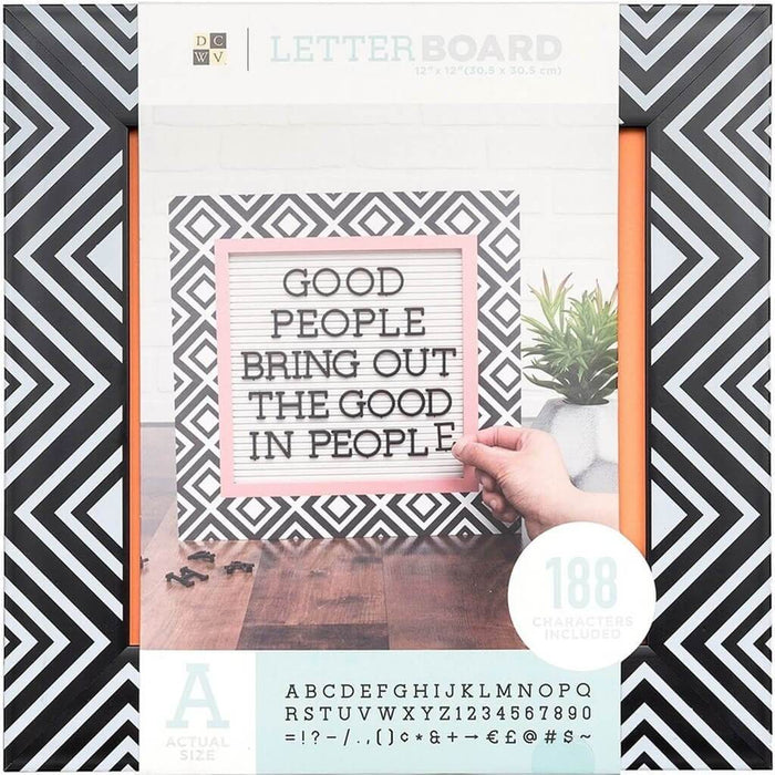 Die Cuts with a View Letterboard 12in x 12in Black and White Pattern