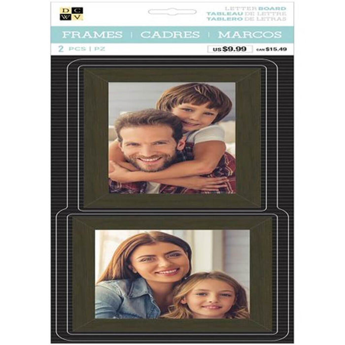 DCWV Wood Style Letterboard Frames 2 Piece Set