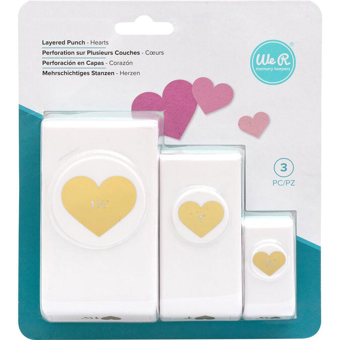 We R Makers Layering Hearts Punch Set 3 Pack Paper Punches