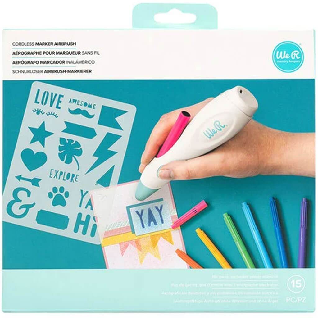 We R Memory Keepers Cordless Marker Airbrush Starter Kit, 15pcs