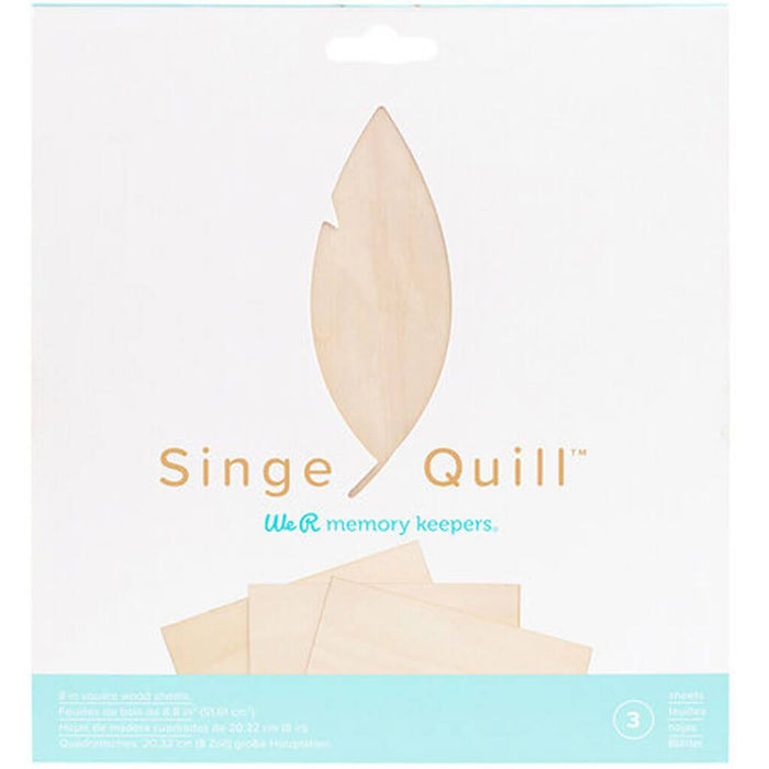 We R Memory Keepers 3pcs Singe Quill Wood Veneer Sheets 8in x 8in