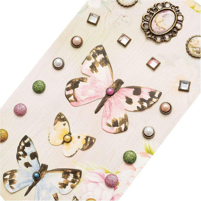 BoBunny Garden Grove Collection Decorative Brads 22 Pieces