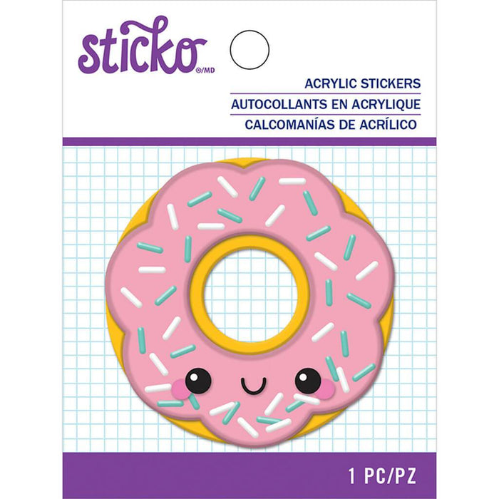 Sticko Happy Donut Puffy Shaker Acrylic Sticker
