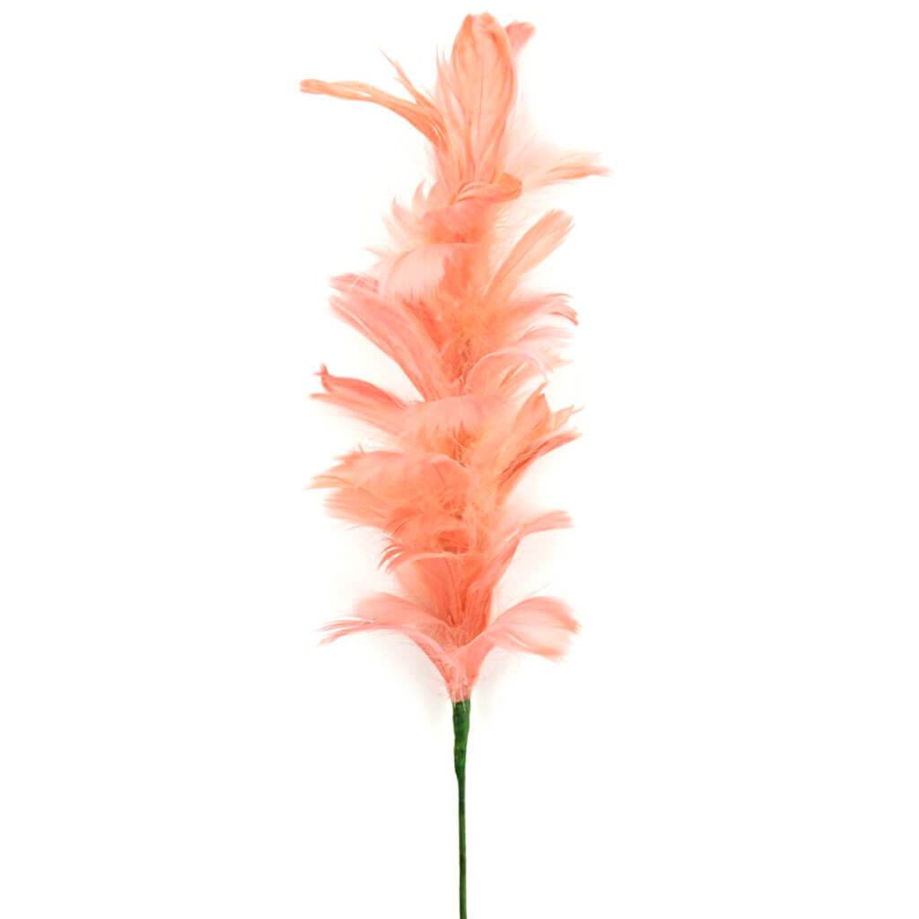 Goose Feather Floral Stem 26&quot; Apicot