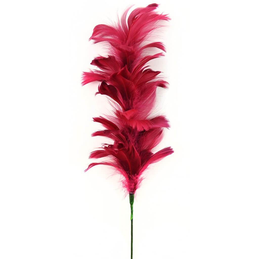 Goose Feather Floral Stem 26&quot; Cordovan