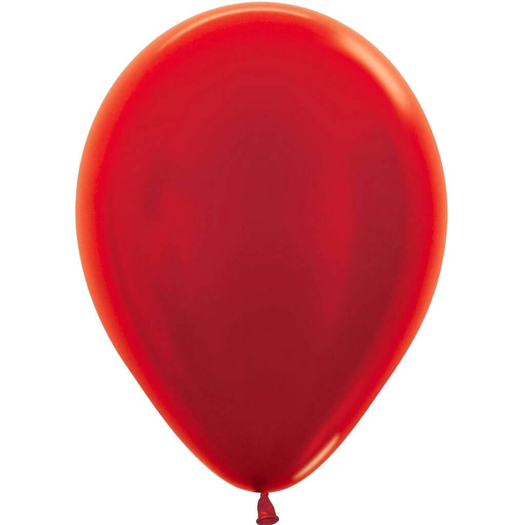 Standard Latex Balloon Metallic Red 12in