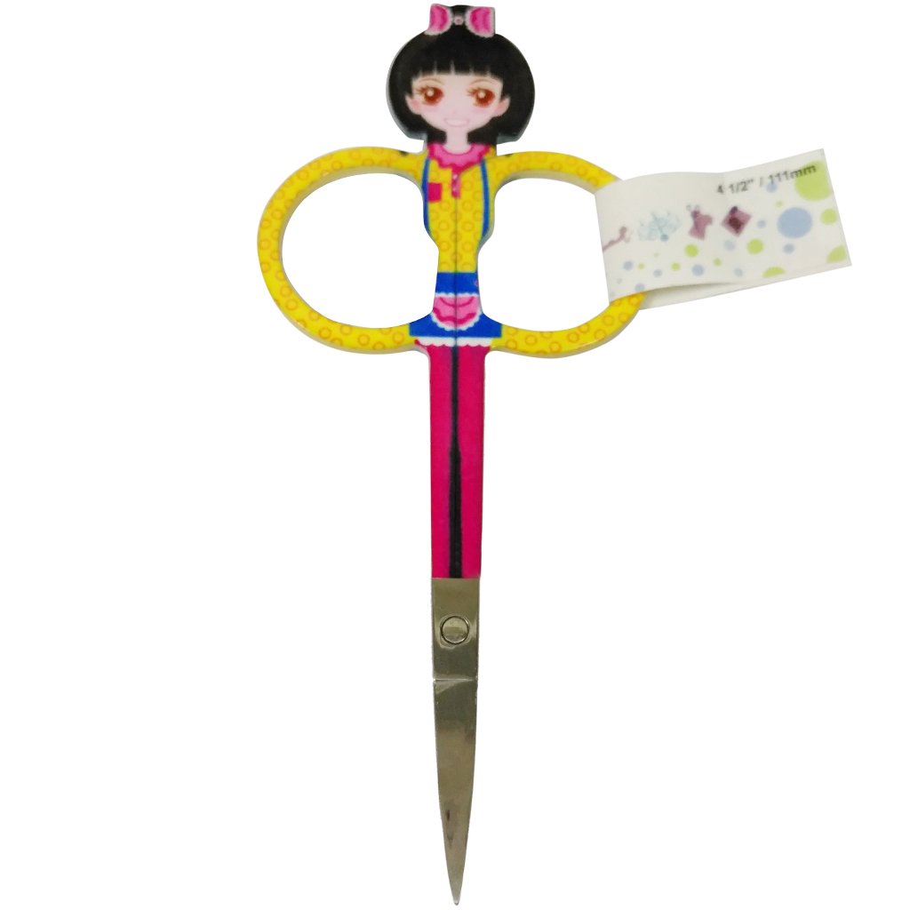 Lady Scissors Pink & White 4.5in