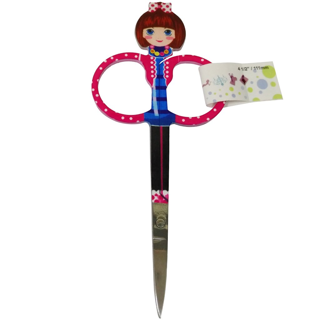 Lady Scissors Pink &amp; White 4.5in