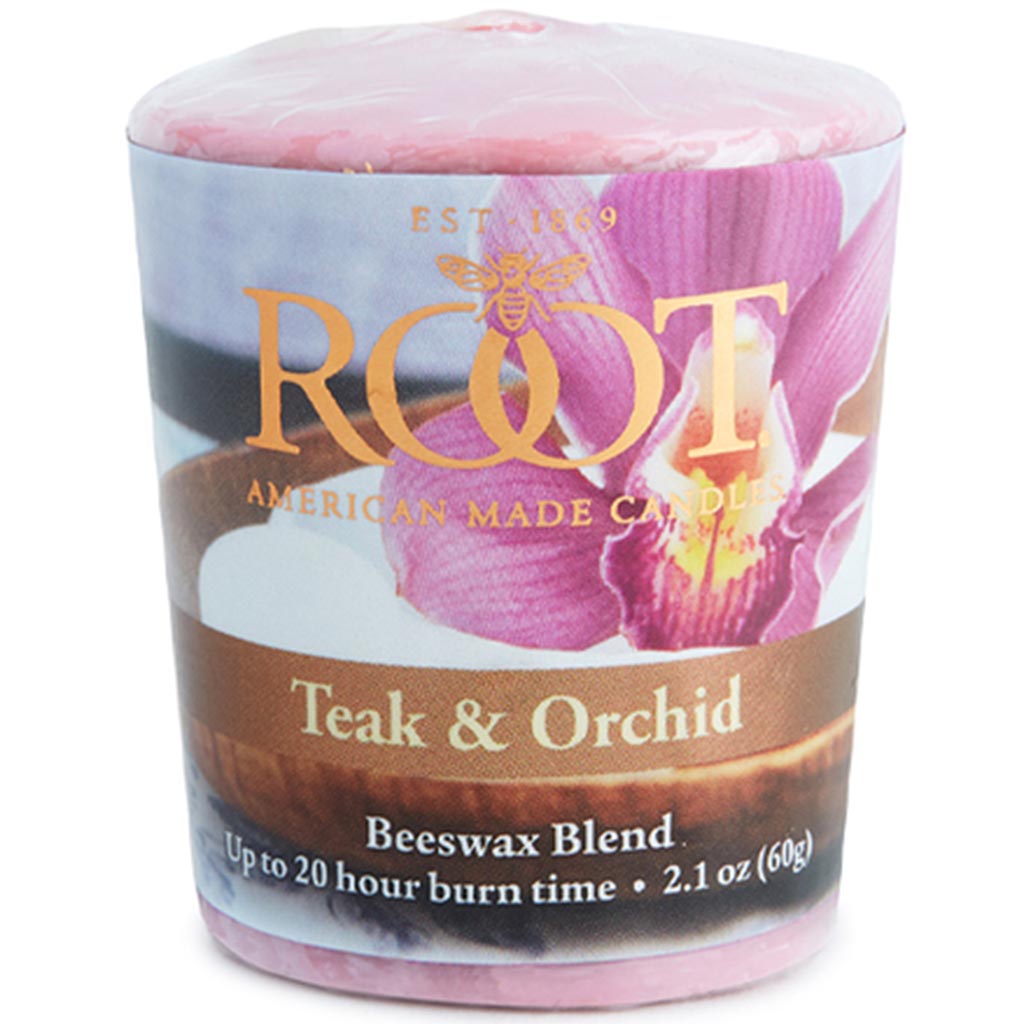 20 Hour Votive Candle Teak and Orchid, 2.1oz