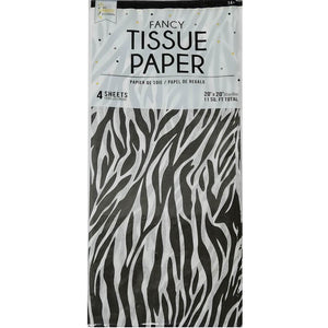 Zebra Tissue Paper 4pc 20in X 20in