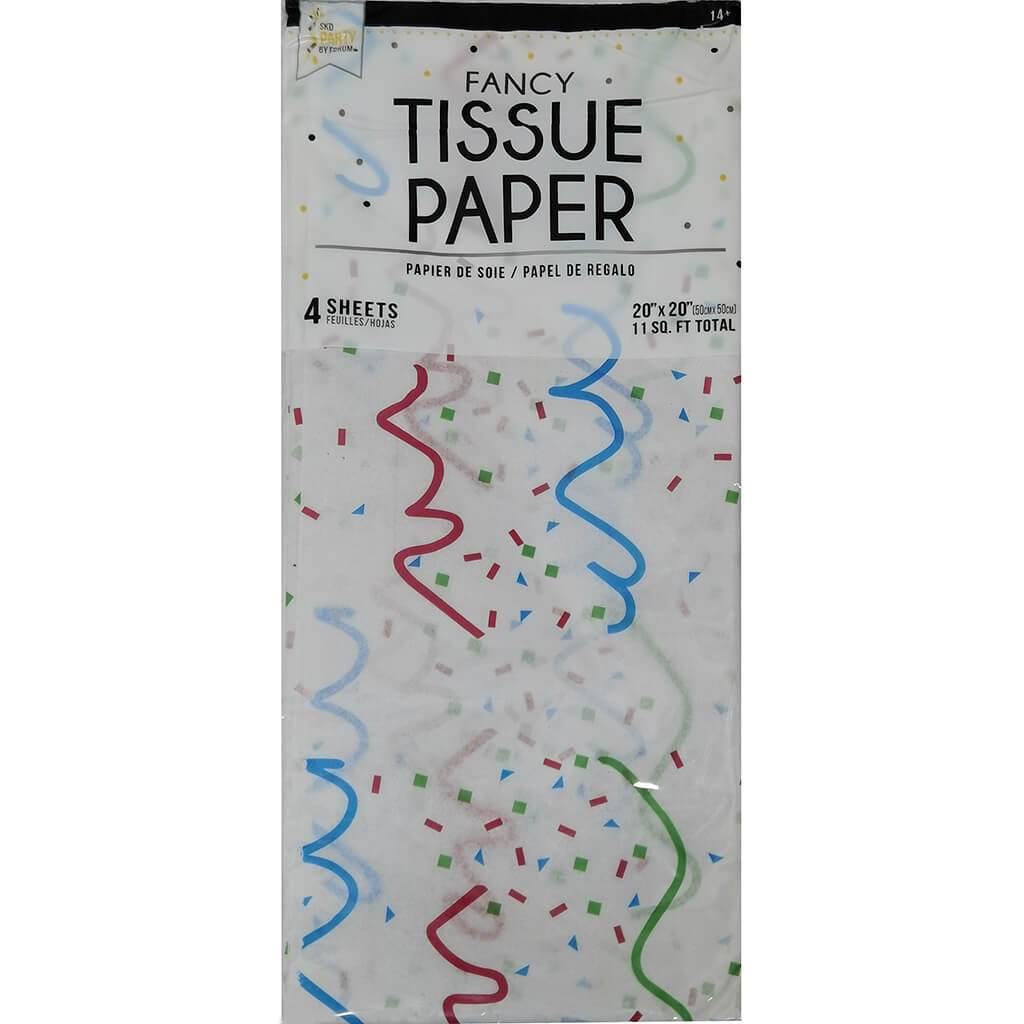 Multi Confetti Tissue Paper 4pc, 20in X 20in