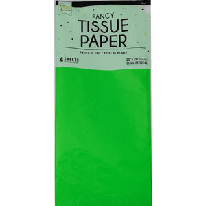 Neon Green Tissue Paper 4pc, 20in X 20in