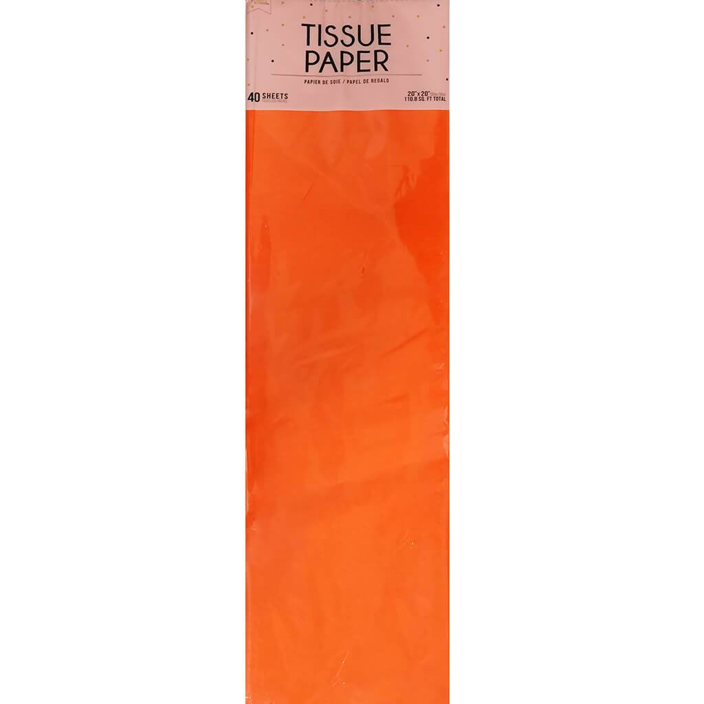 Tissue 40 Pack 20in x 20in Neon Orange