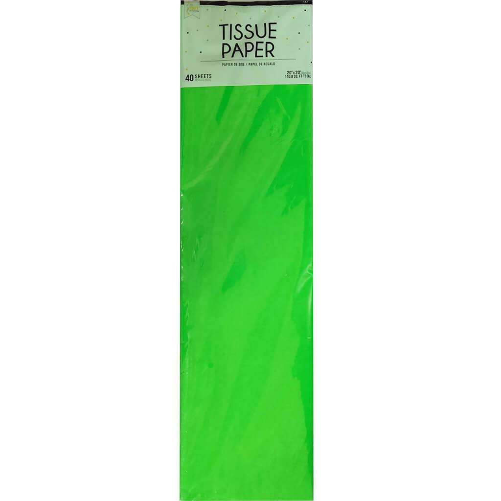 Tissue 40 Pack 20in x 20in Neon Lime