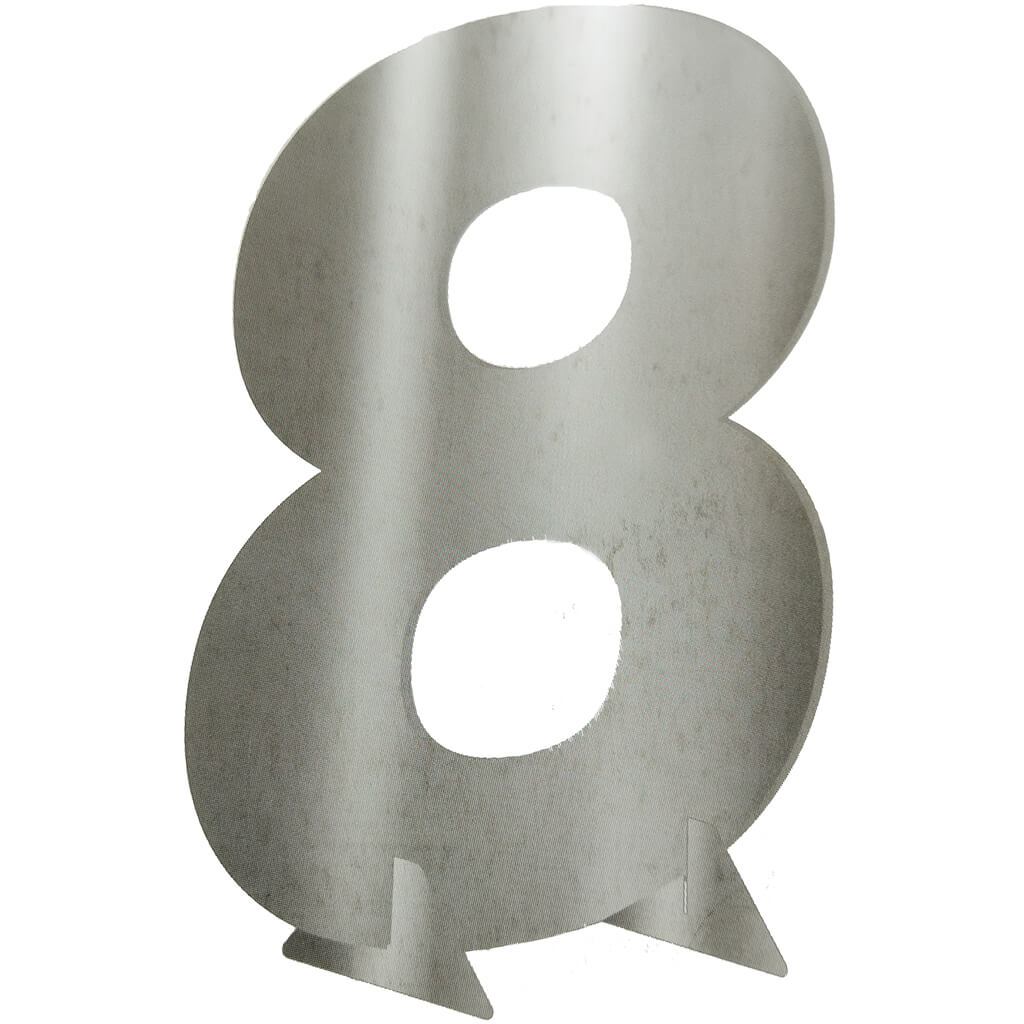 Silver Metallic Number 8, 24in