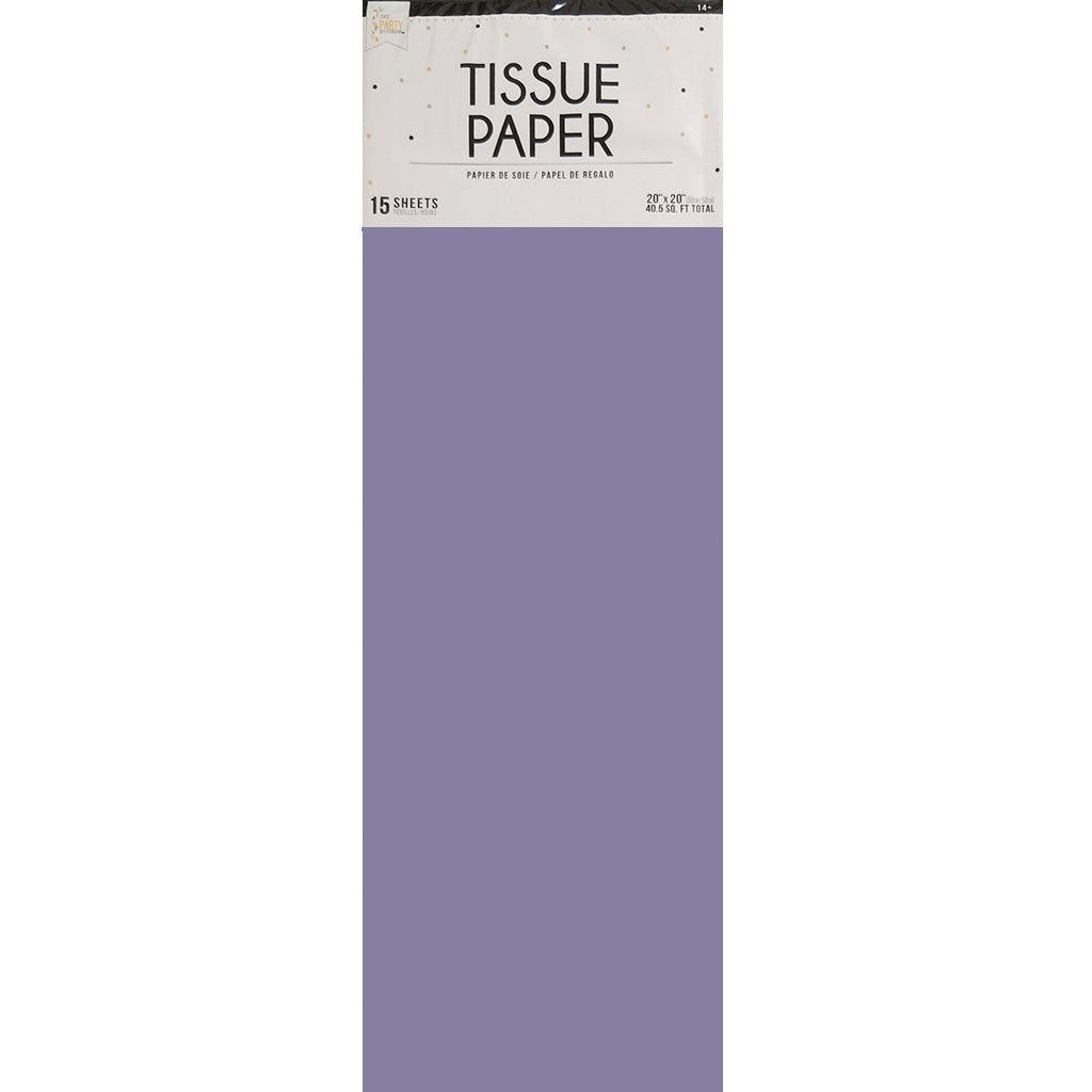 Lavender Tissue Paper 15pc, 20in X 20in