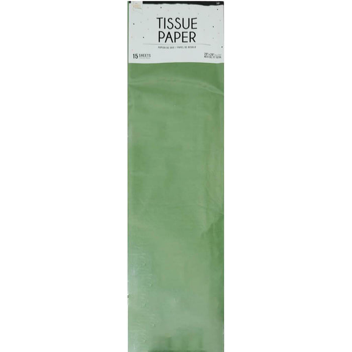 Emerald Green Tissue Paper 15pc, 20in X 20in