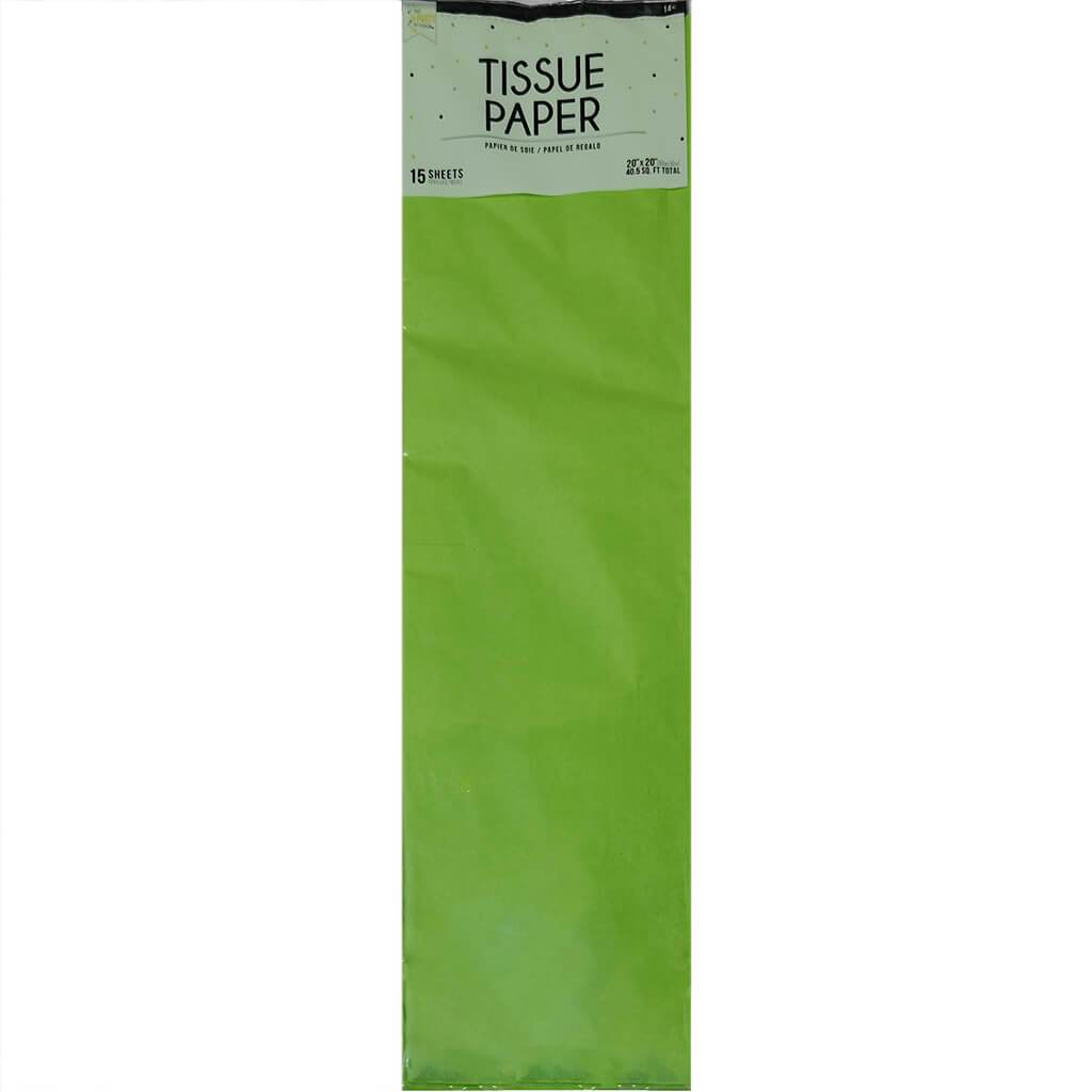 Light Green Tissue Paper 15pc, 20in X 20in