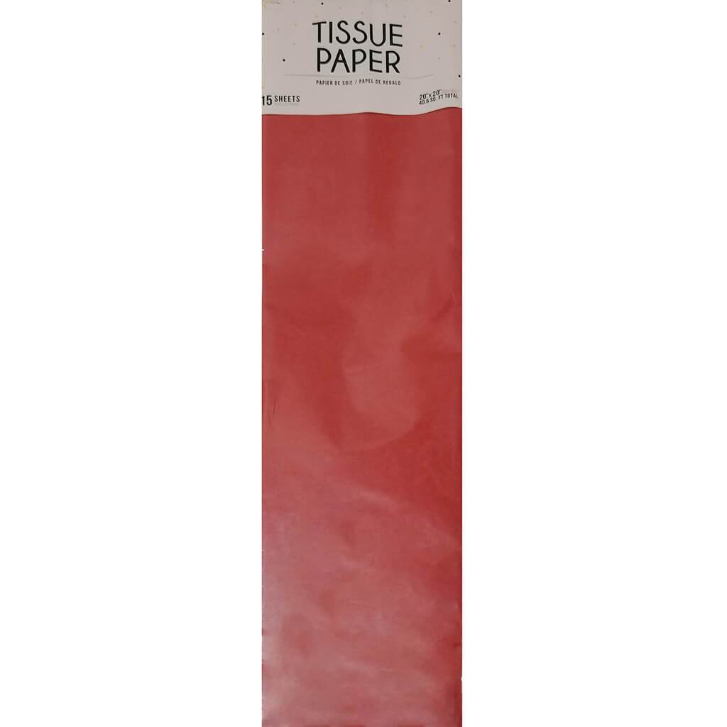 Flame Red Tissue Paper 15pc, 20in X 20in