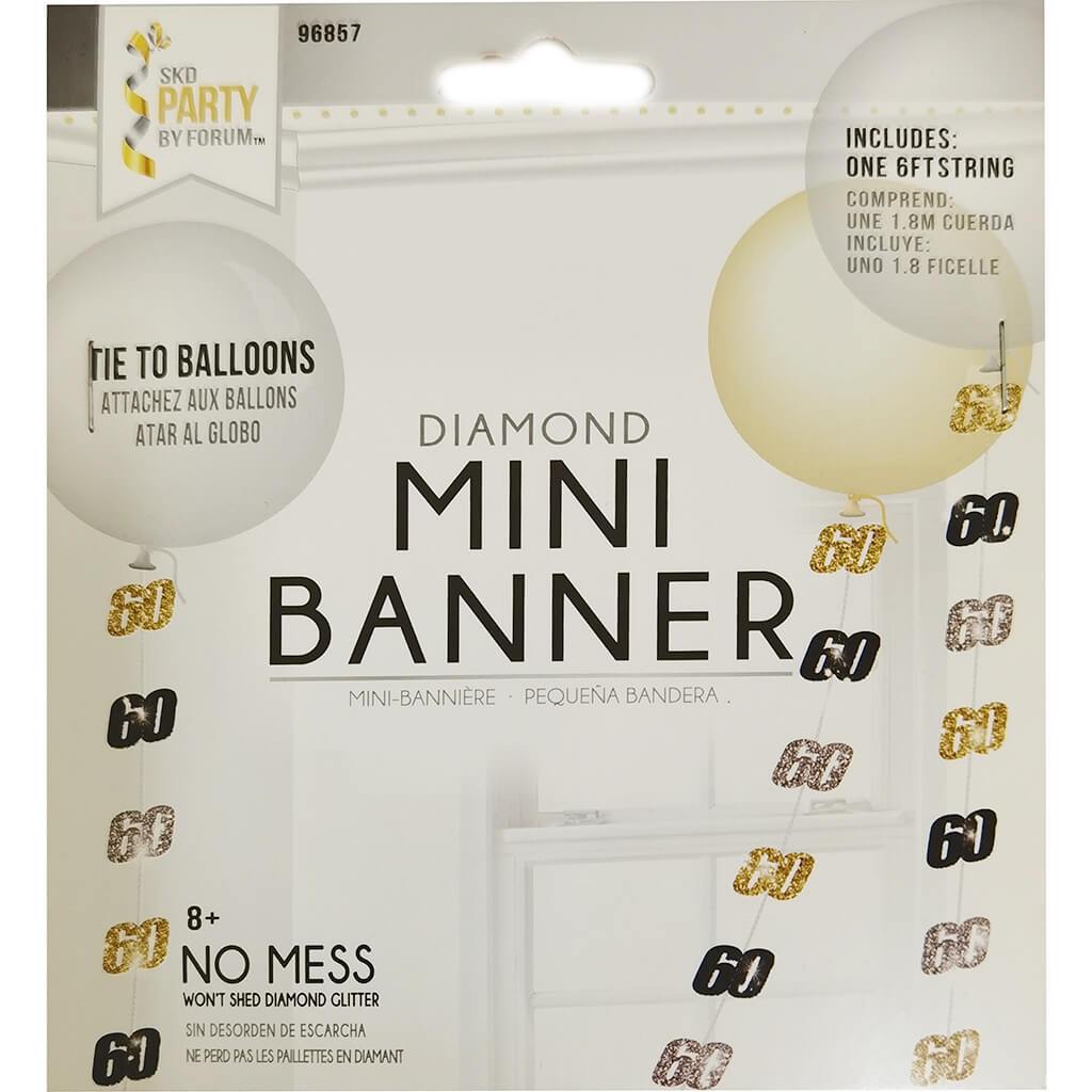 #60 Mini Banner Black, Silver, Gold