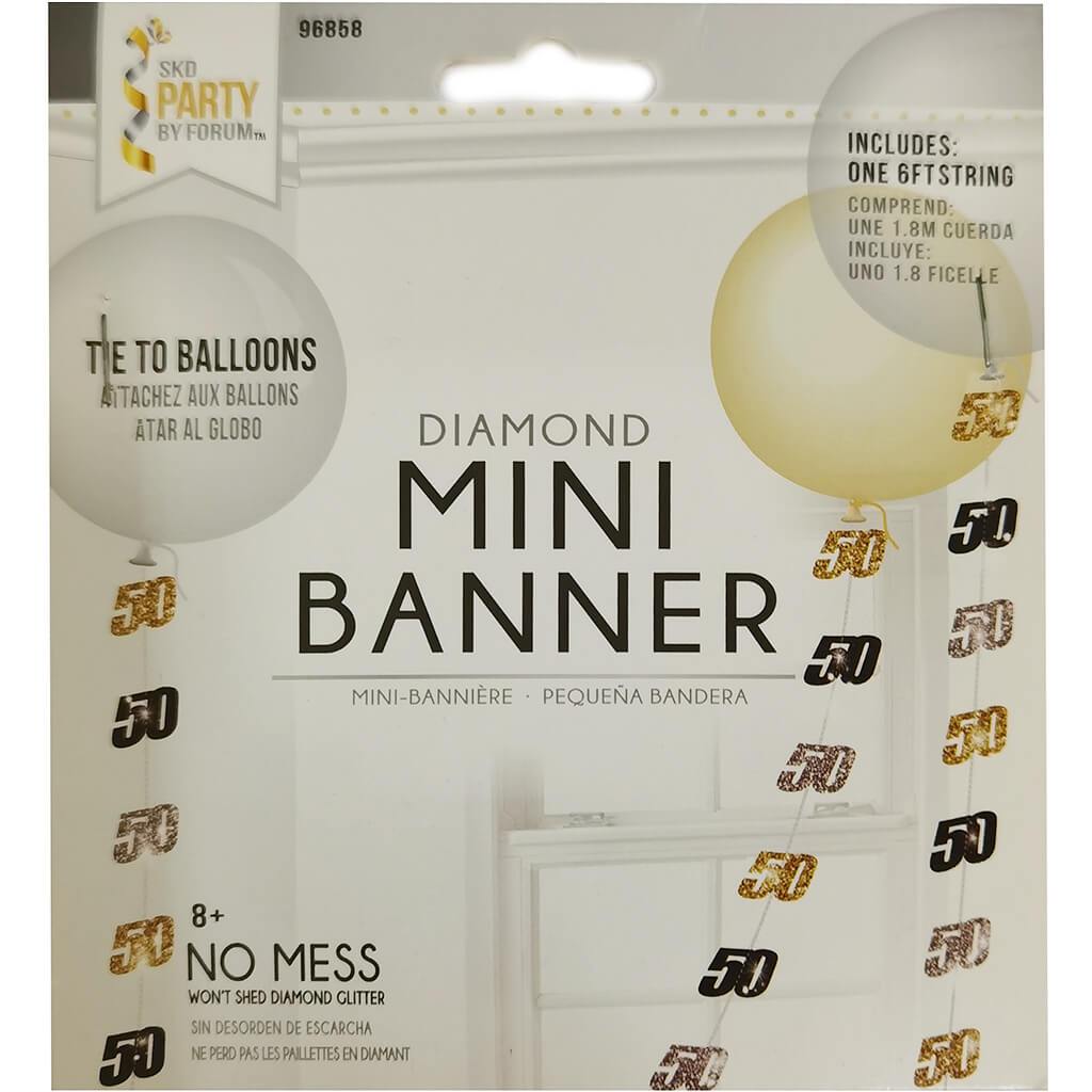 #50 Mini Banner Black, Silver, Gold