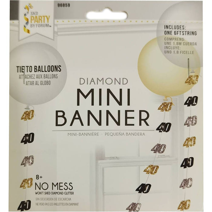 #40 Mini Banner Black, Silver, Gold